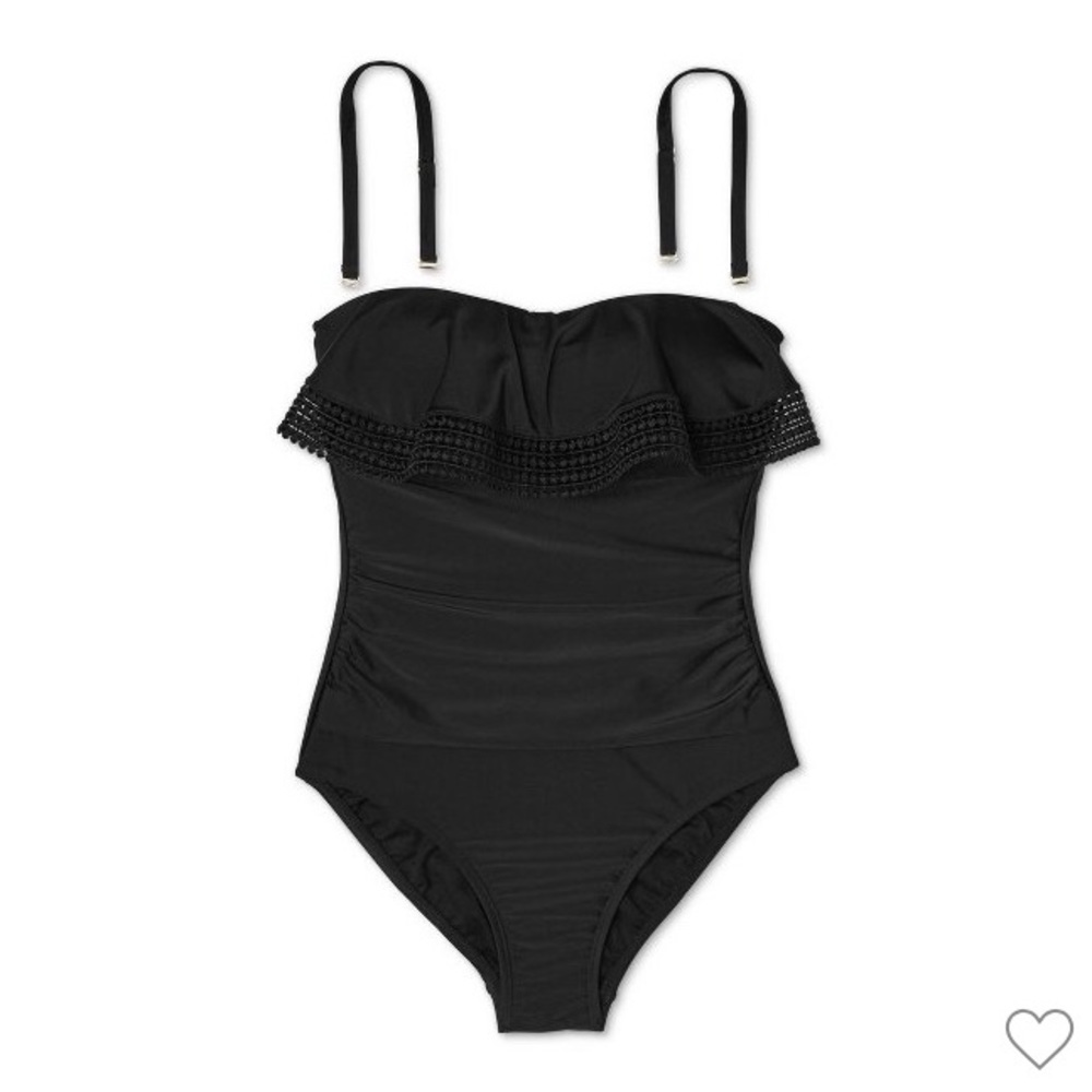 Crochet Flounce Bandeau Swimsuit